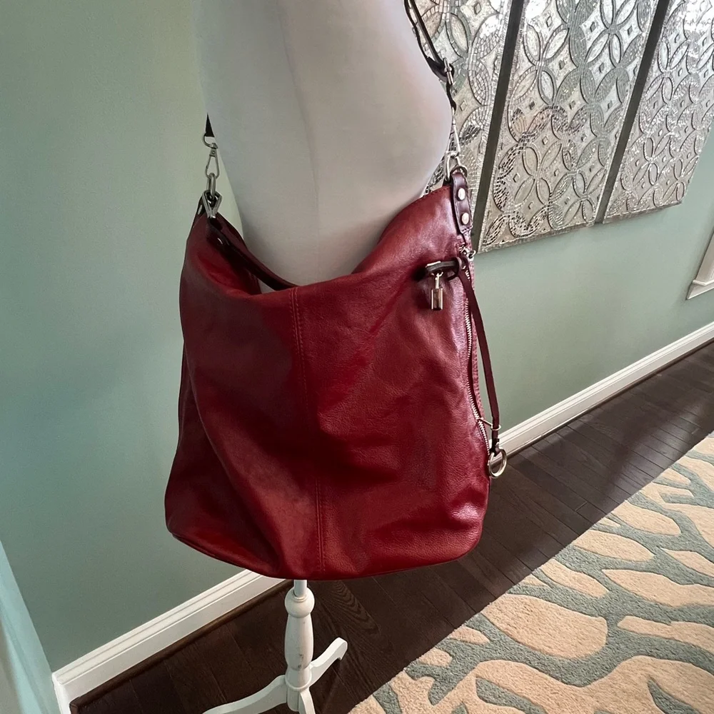 Gianni Conti Red Leather Bag - Picture 2 of 13